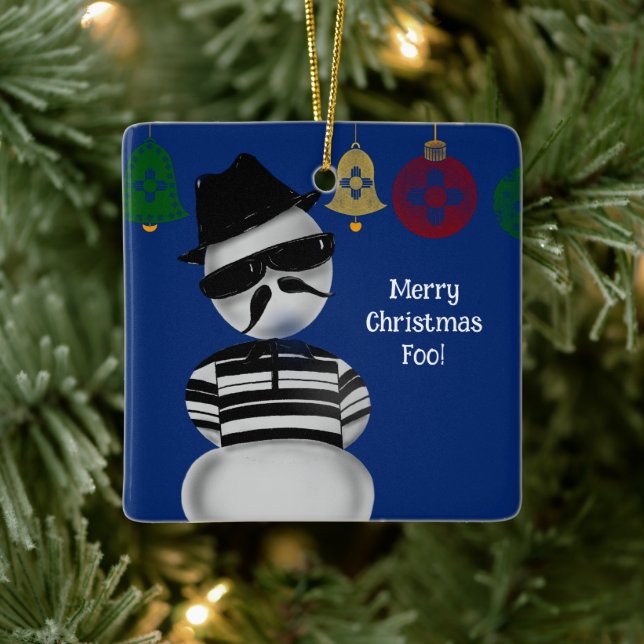 Snowman Cholo New Mexico Christmas Ornaments Zia (Tree)