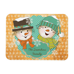 Snowman Christmas 2 Personalized Flexi Magnet