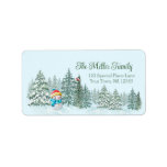 Snowman Christmas Address Label