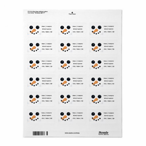 Snowman Christmas Address Labels | Zazzle