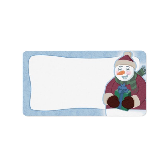 Snowman Christmas Address Labels Blank (Front)