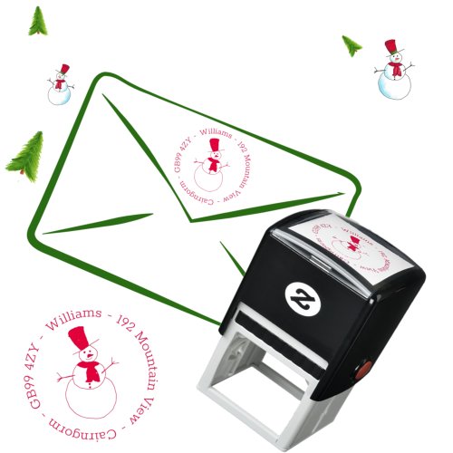 Snowman Christmas Address  Self_inking Stamp