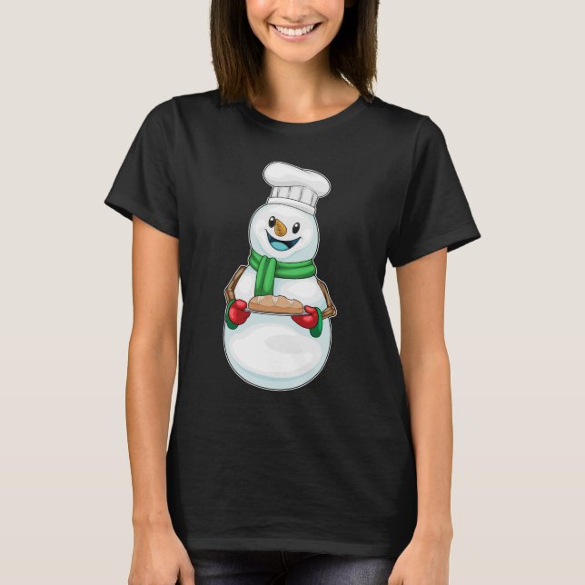 Snowman Christmas Baker T-Shirt (Front)