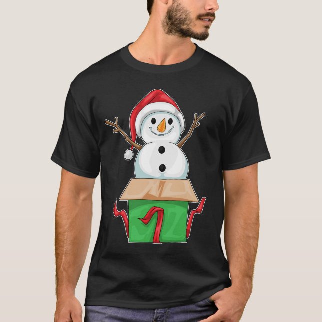 Snowman Christmas Box T-Shirt (Front)