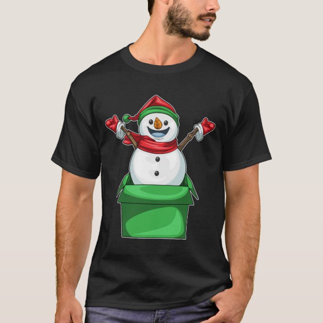 Snowman Christmas Box T-Shirt (Front)