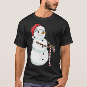 Snowman Christmas Candy cane T-Shirt