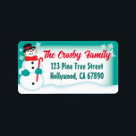 Snowman Christmas Card Address Labels<br><div class="desc">Deck your Christmas card envelopes with these Snowman Christmas Card Address Labels.  Customize them with your own address and info. These were designed especially for the customers of the Retro Christmas Card Company.  Makes quick work of sending out your Retro Christmas cards!</div>