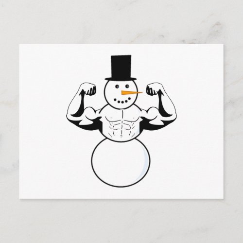 Snowman Christmas Card Bodybuilder Fitness
