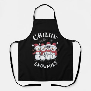 Snowman Christmas Chillin With My Snowmies Gift Apron