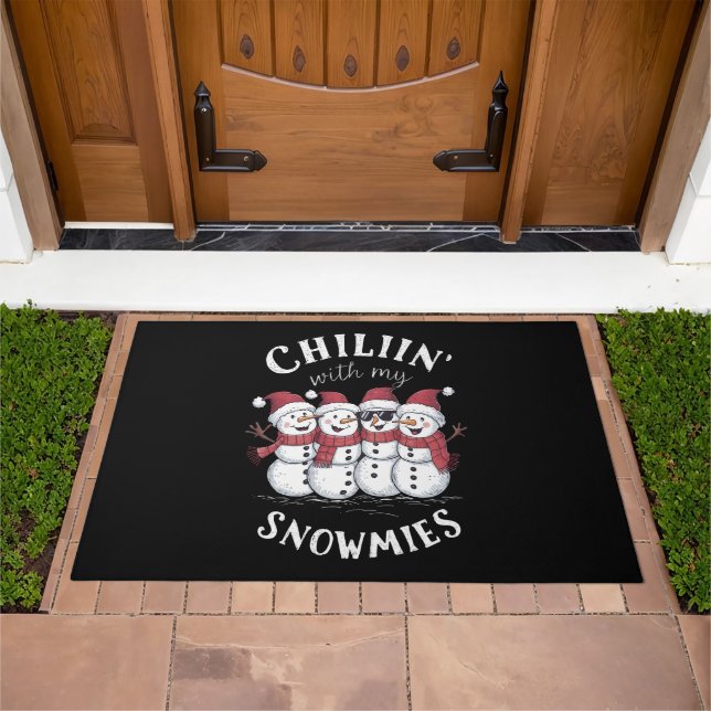 Snowman Christmas Chillin With My Snowmies Gift  Doormat (Outdoor)