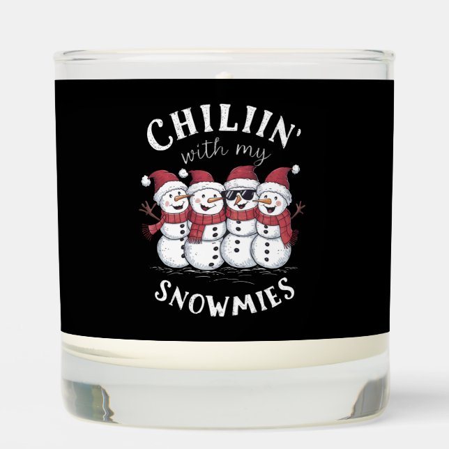 Snowman Christmas Chillin With My Snowmies Gift  Scented Candle (Front)
