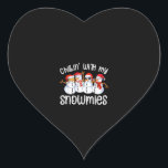 Snowman Christmas Chillin With My Snowmies Heart Sticker<br><div class="desc">Snowman Christmas Chillin With My Snowmies</div>
