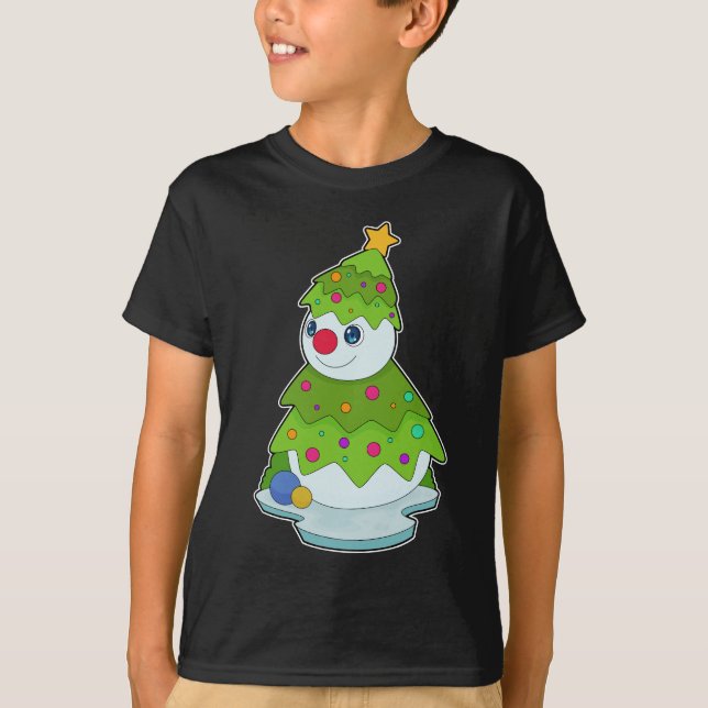 Snowman Christmas Christmas tree T-Shirt (Front)