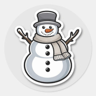 Snowman christmas classic round sticker