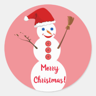 Snowman Christmas Classic Round Sticker