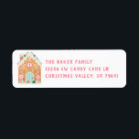 Snowman Christmas Cookie Label<br><div class="desc">This return address label features a gingerbread house decorated with pink and aqua candies.</div>