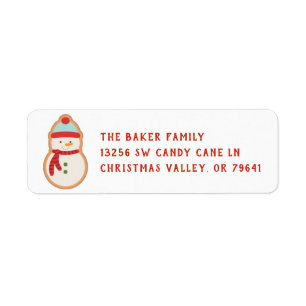Snowman Christmas Cookie Label