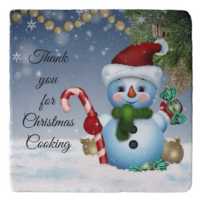 Snowman Christmas Cooking Trivet (Front)