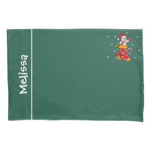 Snowman Christmas Custom Name Pillow Case