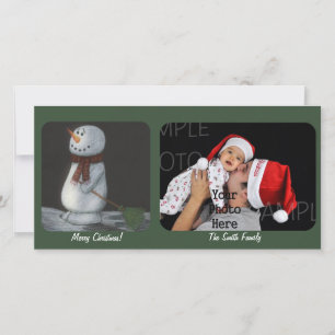Snowman Christmas Custom Photo Card