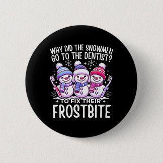 Snowman Christmas Dentist Dental Istant Xmas Button