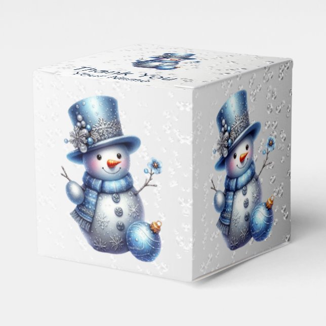 Snowman Christmas Elegant Winter Holidays Favor Boxes (Front Side)