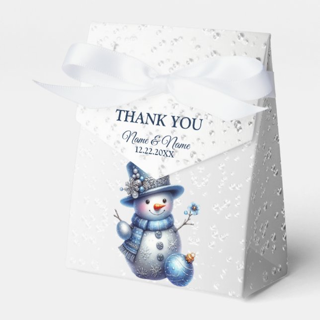 Snowman Christmas Elegant Winter Holidays Favor Boxes (Front Side)