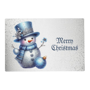 Snowman Christmas Elegant Winter Holidays Placemat