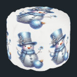 Snowman Christmas Elegant Winter Holidays Pouf<br><div class="desc">Snowman Christmas Elegant Winter Holidays pouf. Unique,  beautiful,  stylish design. Easy to be personalized. Font style,  size and colors can be changed. Matching items are available.</div>