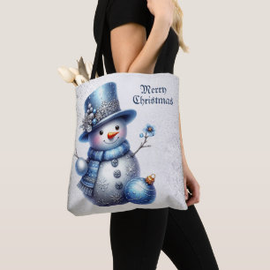 Snowman Christmas Elegant Winter Holidays Tote Bag