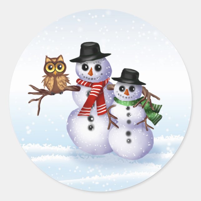 Snowman Christmas Envelope Sticker (Front)