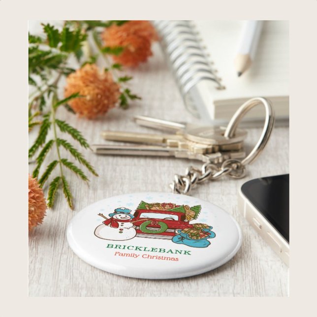 Snowman Christmas Family Matching Personalized Keychain (Creator Uploaded)