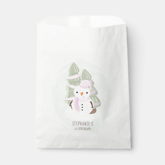 Snowman Christmas Favor Bag (Front)
