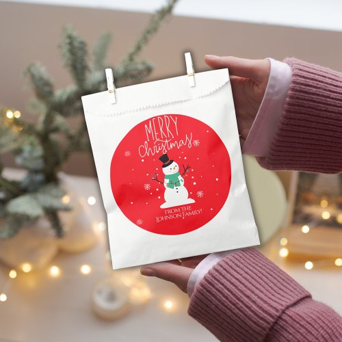 Snowman Christmas Favor Bags _ Personalized Joy