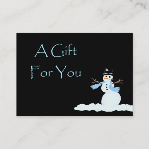 Snowman Christmas Gift Card Certificates Business Card Templates