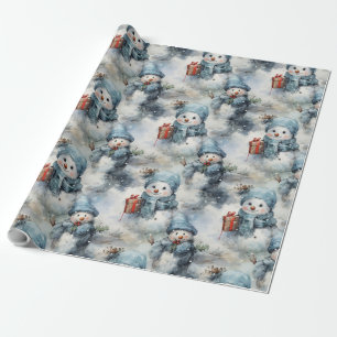Snowman Christmas Gift Wrapping Paper