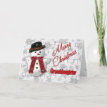Snowman Christmas Greeting - Granddaughter Holiday Card<br><div class="desc">Cute inside and outside snowman Christmas Greeting for that special granddaughter</div>