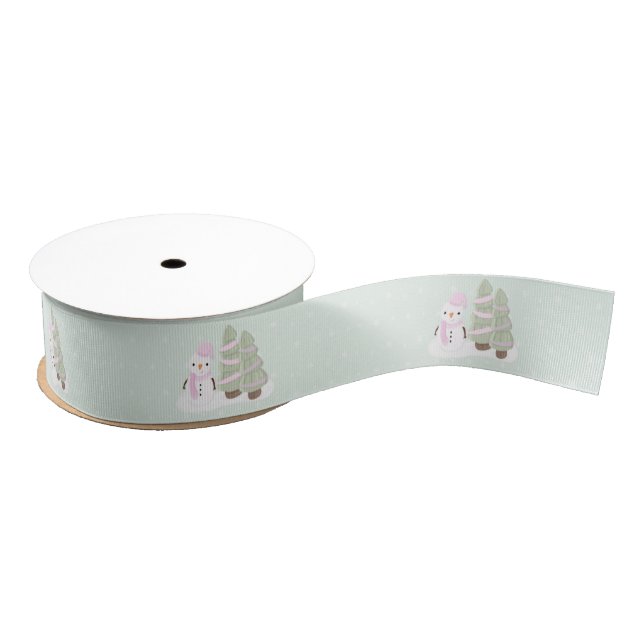 Snowman Christmas Grosgrain Ribbon (Spool)
