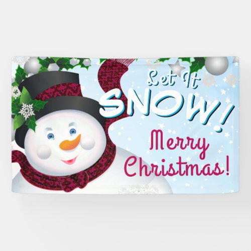 Snowman Christmas Holiday Banner