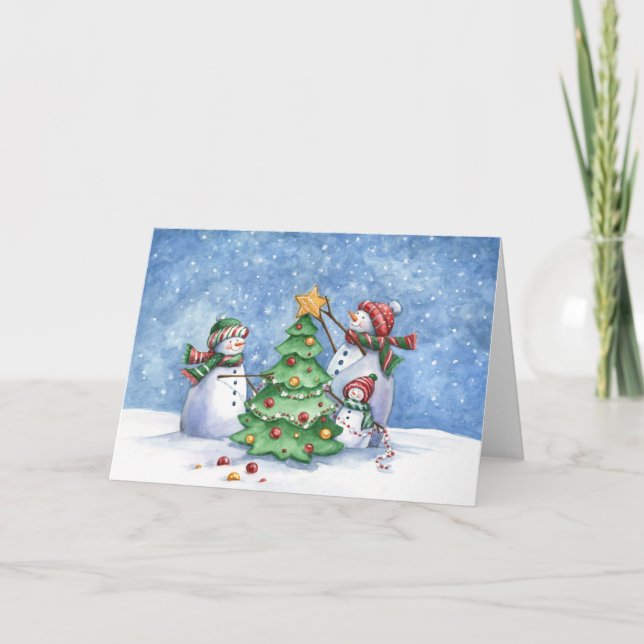 Snowman Christmas Holiday Card (Front)