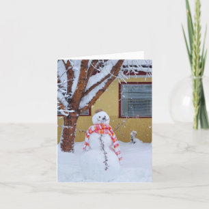 Snowman Christmas Holiday Card w/ Scripted Verse
