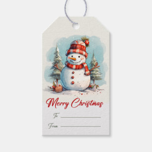 Snowman Christmas Holiday Gift Tags