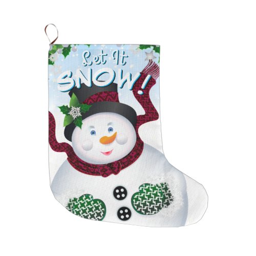 Snowman Christmas Holiday Large Christmas Stocking