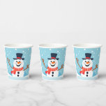 Snowman Christmas Holiday Party Paper cup<br><div class="desc">Planning a winter-themed party or a Christmas gathering? These cups are the ideal choice. They add a festive touch to your event while making serving and cleanup hassle-free. Whether you're sipping on piping hot cocoa by the fireplace or enjoying a refreshing iced beverage, these cups are up to the task....</div>