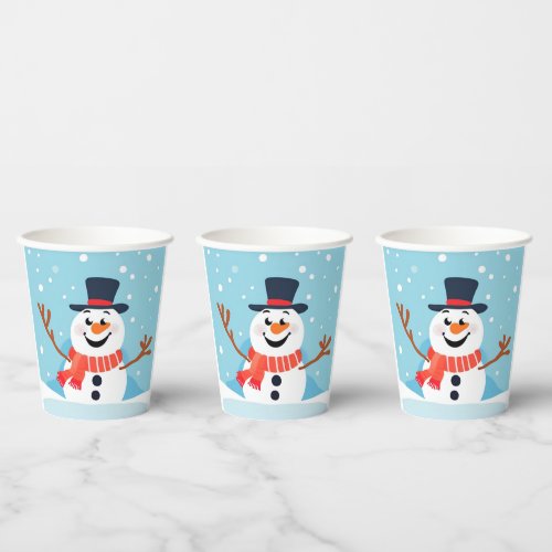 Snowman Christmas Holiday Party Paper cup