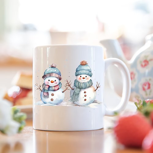 Snowman Christmas Holiday Two_Tone Coffee Mug