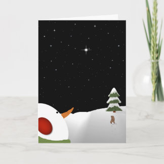 Snowman Christmas In Remembrance Greeting Card
