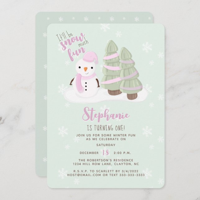 Snowman Christmas Invitation (Front/Back)