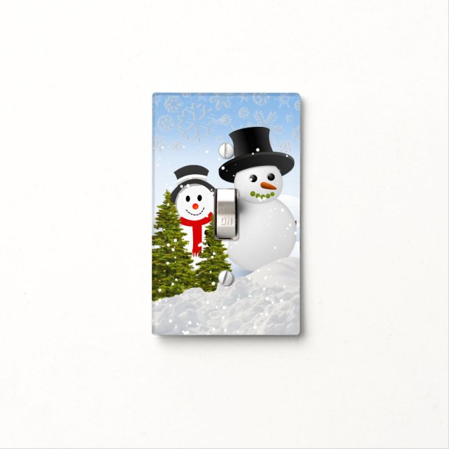 Snowman Christmas Light Switch Cover (In Situ)