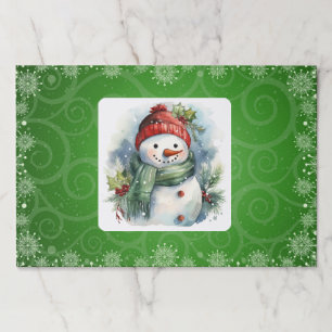Snowman Christmas Paper Placemat 25 per Pad